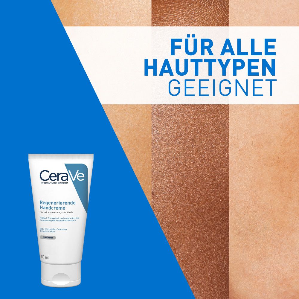Tubo CeraVe Crema Mani Riparatrice, 50ml, adatta a tutti i tipi di pelle.