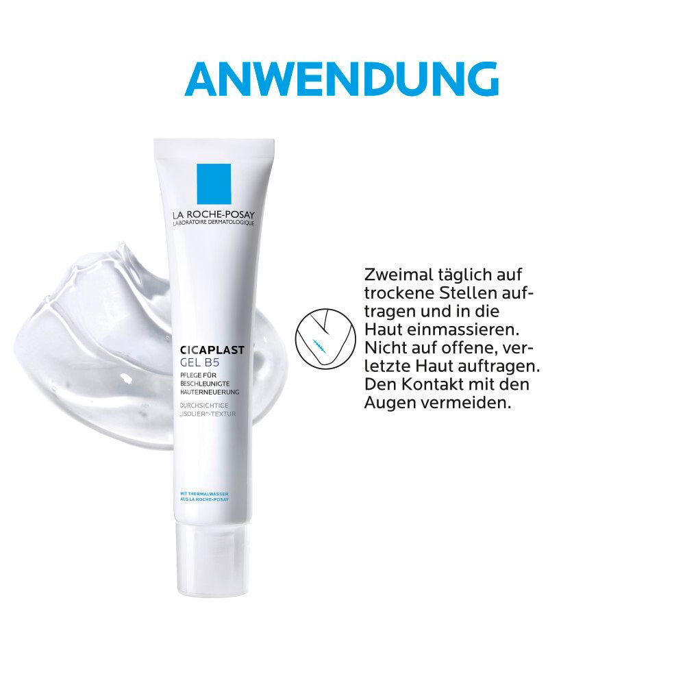 Tubo La Roche-Posay CICAPLAST GEL B5. Istruzioni per l'uso. Testo e illustrazione.