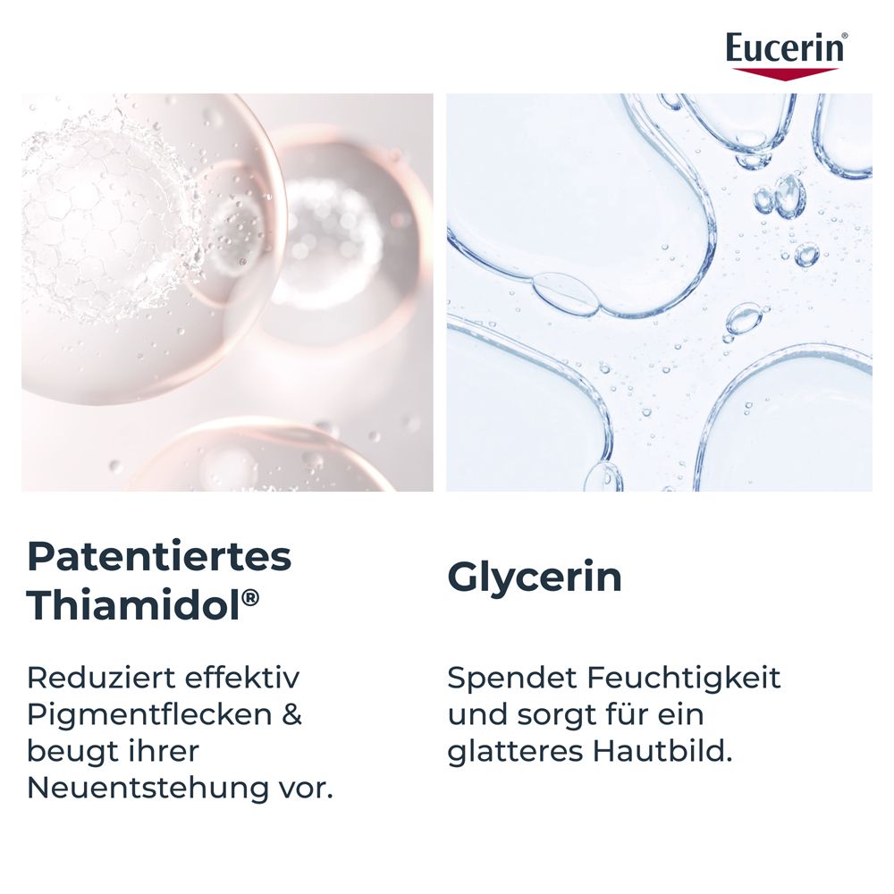 Rappresentazione di Thiamidol e Glicerina per Eucerin Anti-Pigment.