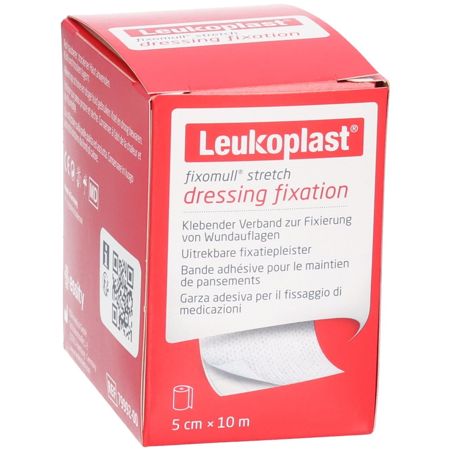 Leukoplast fixomull stretch garza adesiva, 5 cm x 10 m.