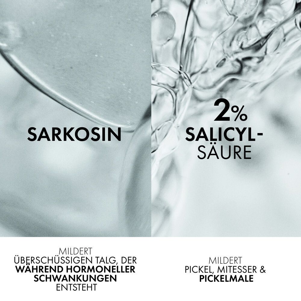 Sarkosina e 2% acido salicilico. Riduce sebo in eccesso, brufoli, punti neri e macchie.