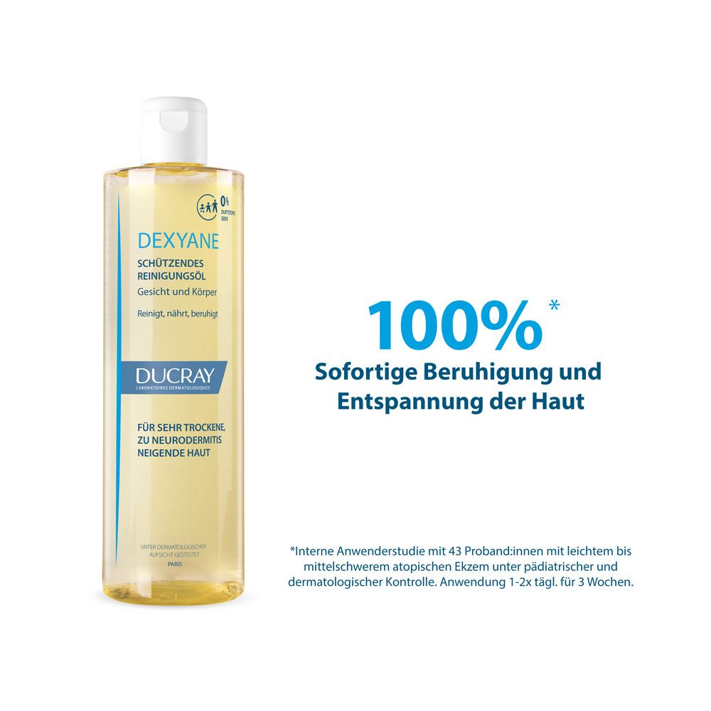 Ducray Dexyane olio lavante protettivo per viso e corpo, per pelli molto secche a tendenza atopica.
