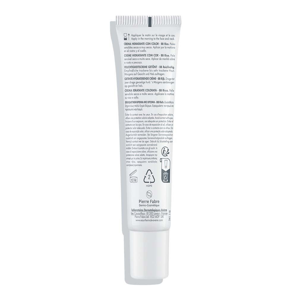 Retro tubo Avène Hydrance BB-RICCA: Ingredienti e istruzioni per l'uso.