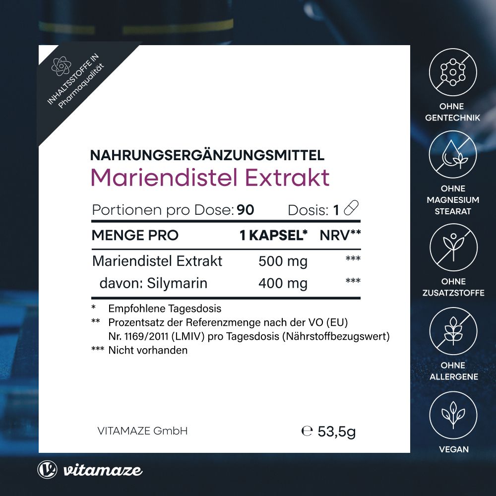 Vitamaze Cardo Mariano 500 mg ad Alto Dosaggio Vegano