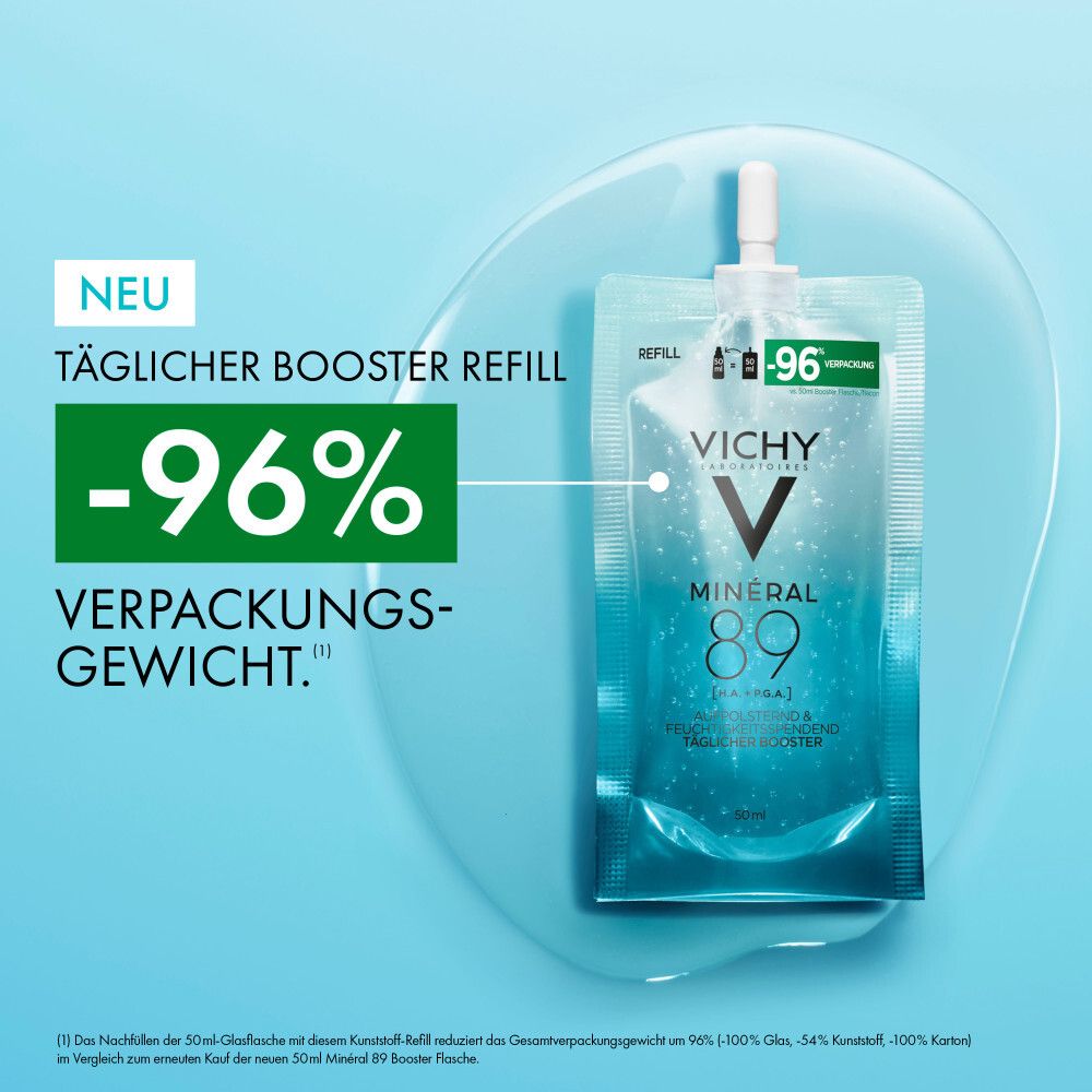 Vichy Minéral 89 Booster Ricarica: -96% di peso dell'imballaggio. Ricarica per il booster giornaliero.