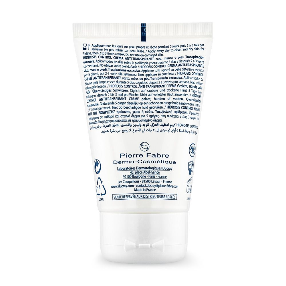 Tubo bianco di crema dermo-cosmetica, Pierre Fabre Dermo-Cosmétique.