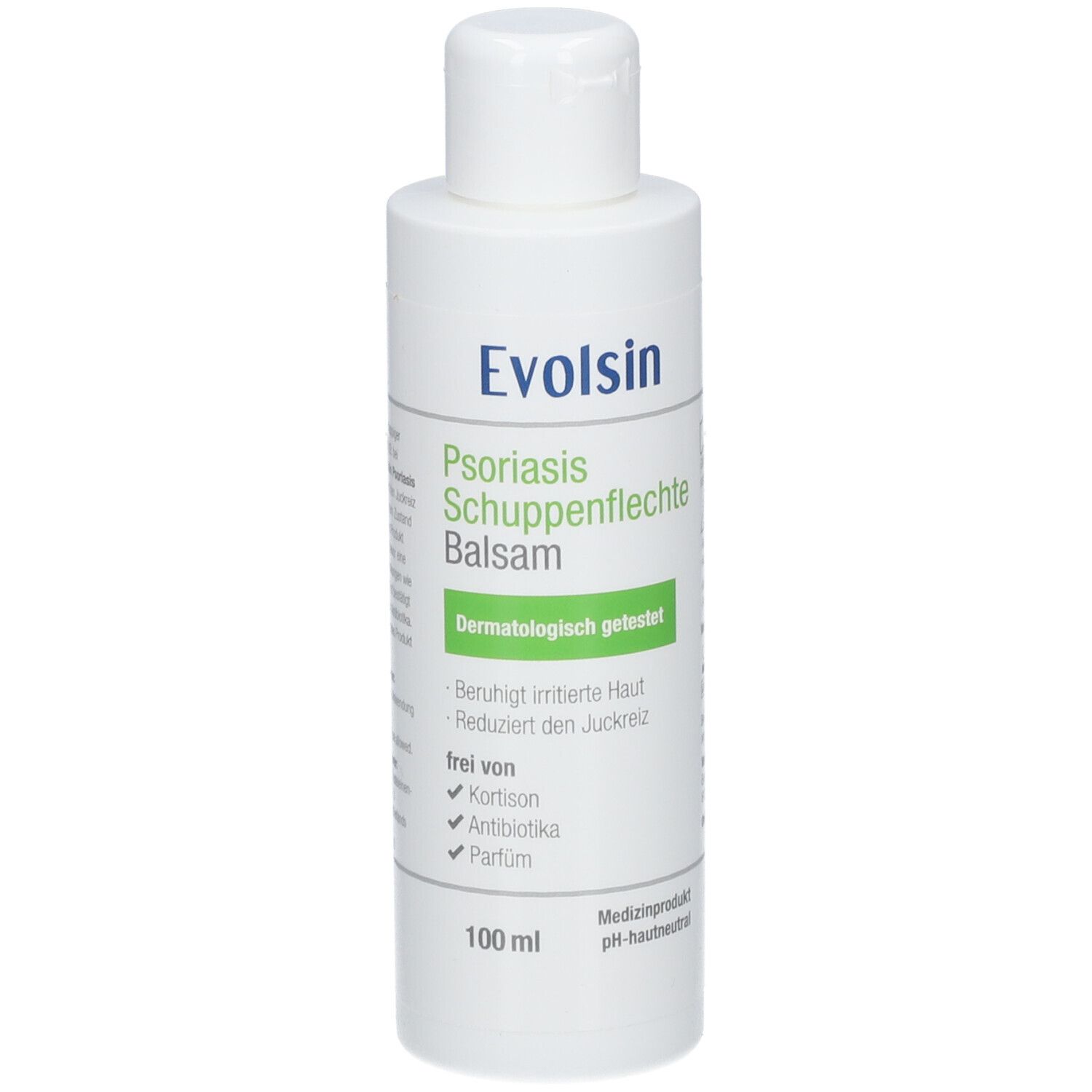 Scatola di balsamo Evolsin Psoriasis, fronte.