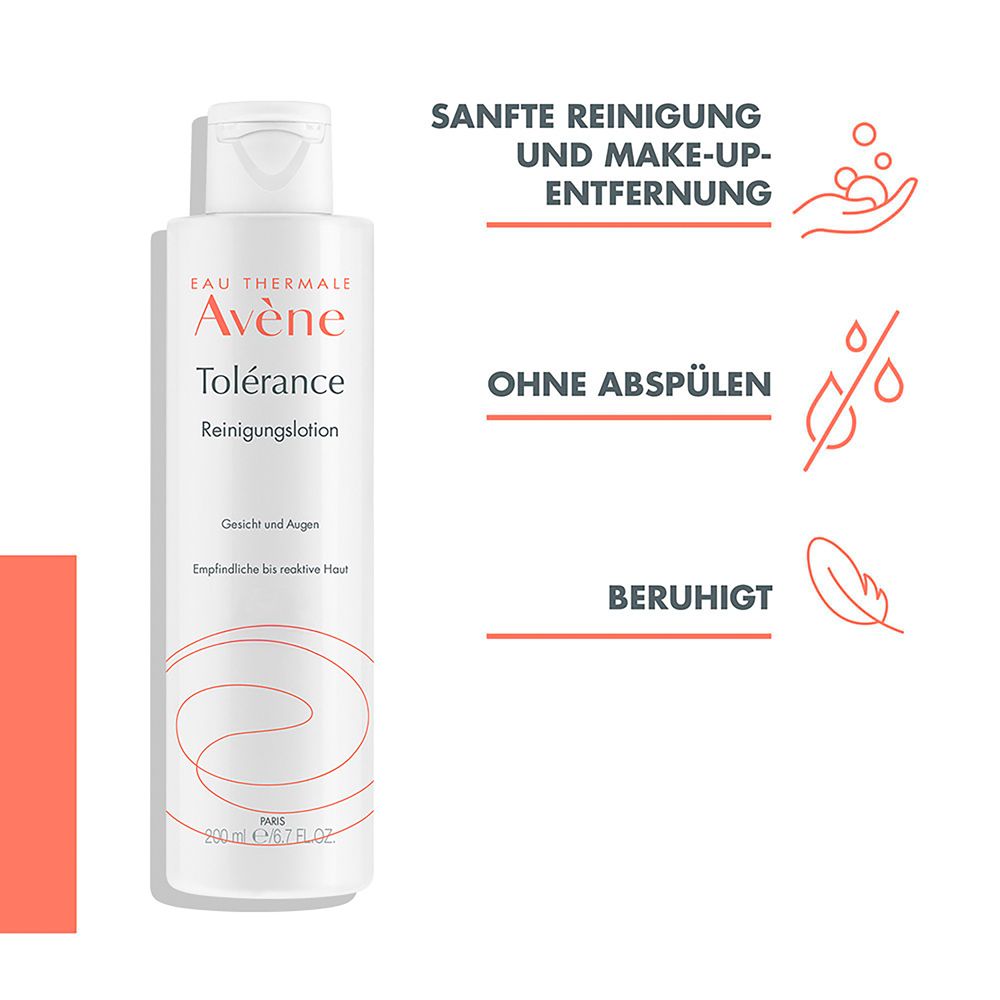 Avène Tolérance Lozione detergente: Pulizia delicata, struccante, senza risciacquo, lenitiva. 99% ingredienti di origine naturale.