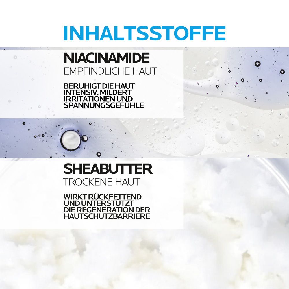 Ingredienti: Niacinamide per pelli sensibili, burro di karité per pelli secche.