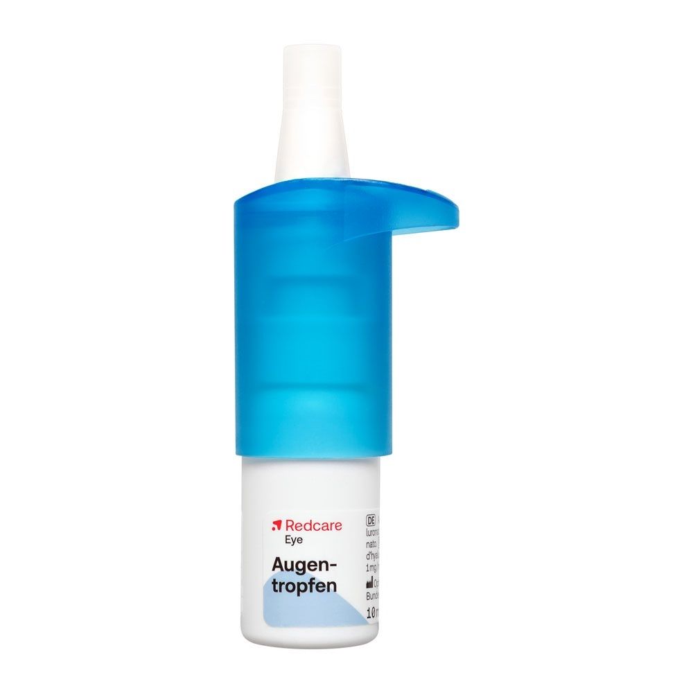 Flaconcino Redcare collirio con applicatore blu.