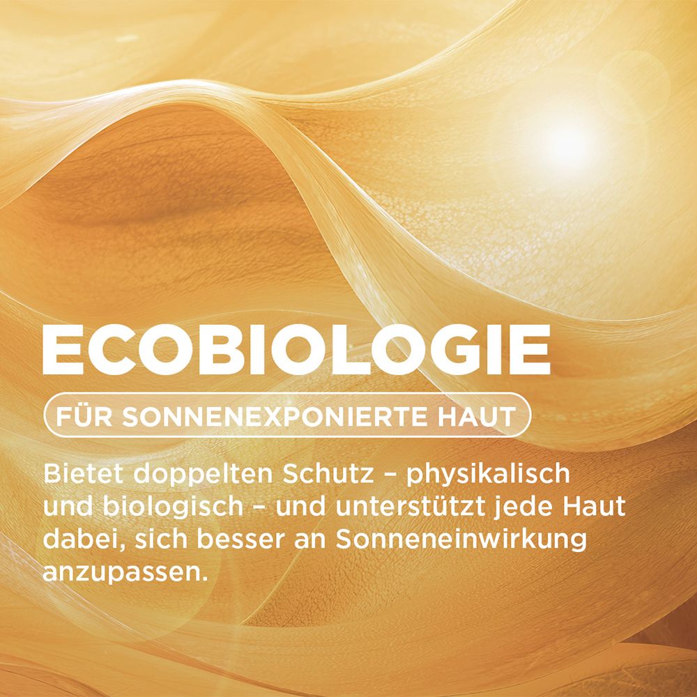 ECOBIOLOGIA per pelli esposte al sole. Offre una doppia protezione e supporta l'adattamento della pelle all'esposizione solare.