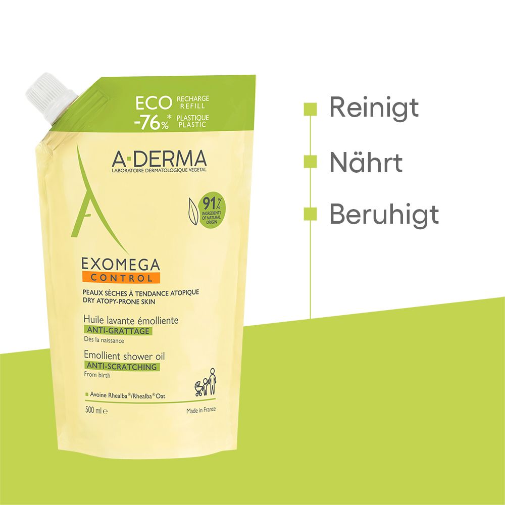 A-Derma Exomega Control ricarica: pulisce, nutre, lenisce. 500ml.