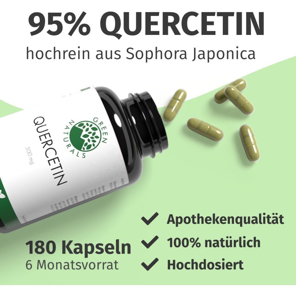 Testo: 95% Quercetina. 180 capsule. Qualità farmacia, 100% naturale, ad alto dosaggio. Capsule.
