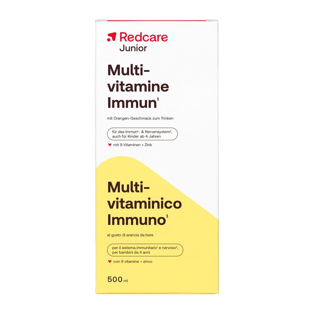 Scatola per sciroppo Redcare Junior Multivitamin Immun, 500ml.