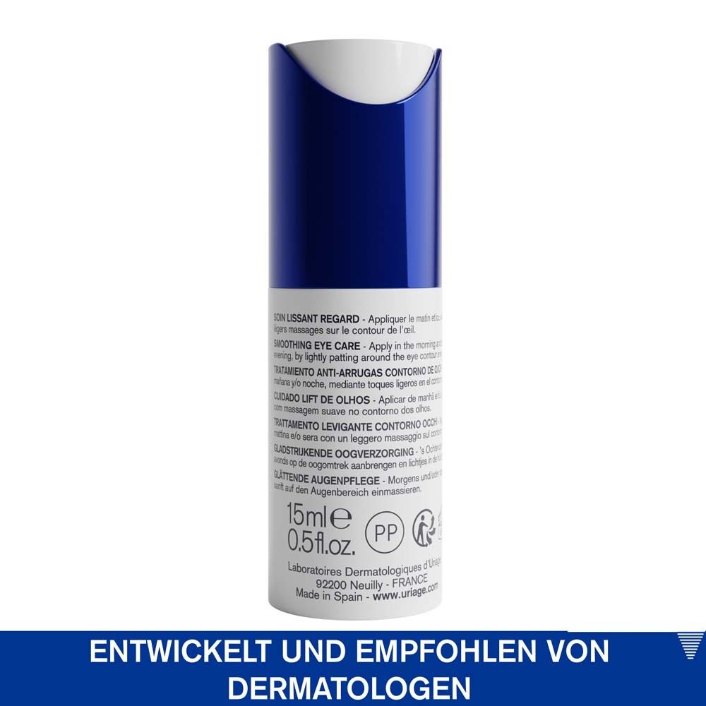 Retro del tubo URIAGE AGE LIFT. Testo: 15ml, 0.5 fl.oz. Prodotto in Spagna. Testato dermatologicamente.