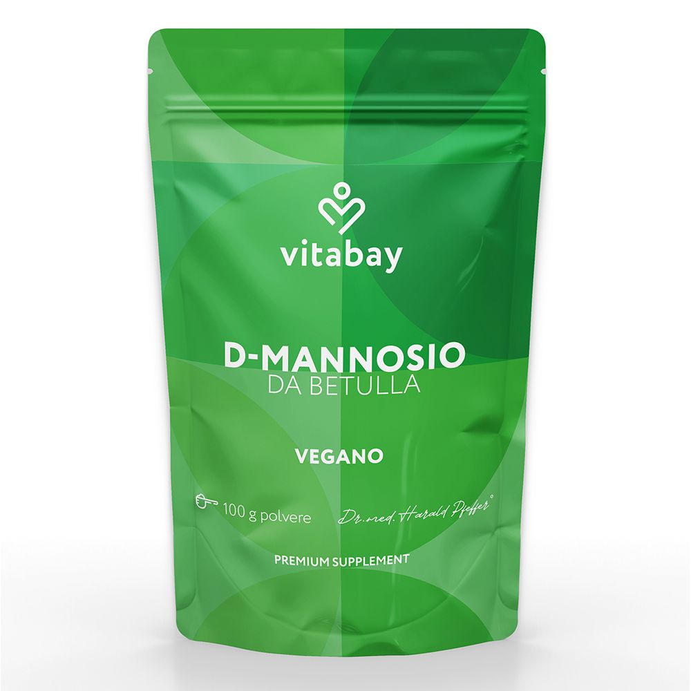 Sacchetto verde di polvere di D-Mannosio Vitabay, 100g.
