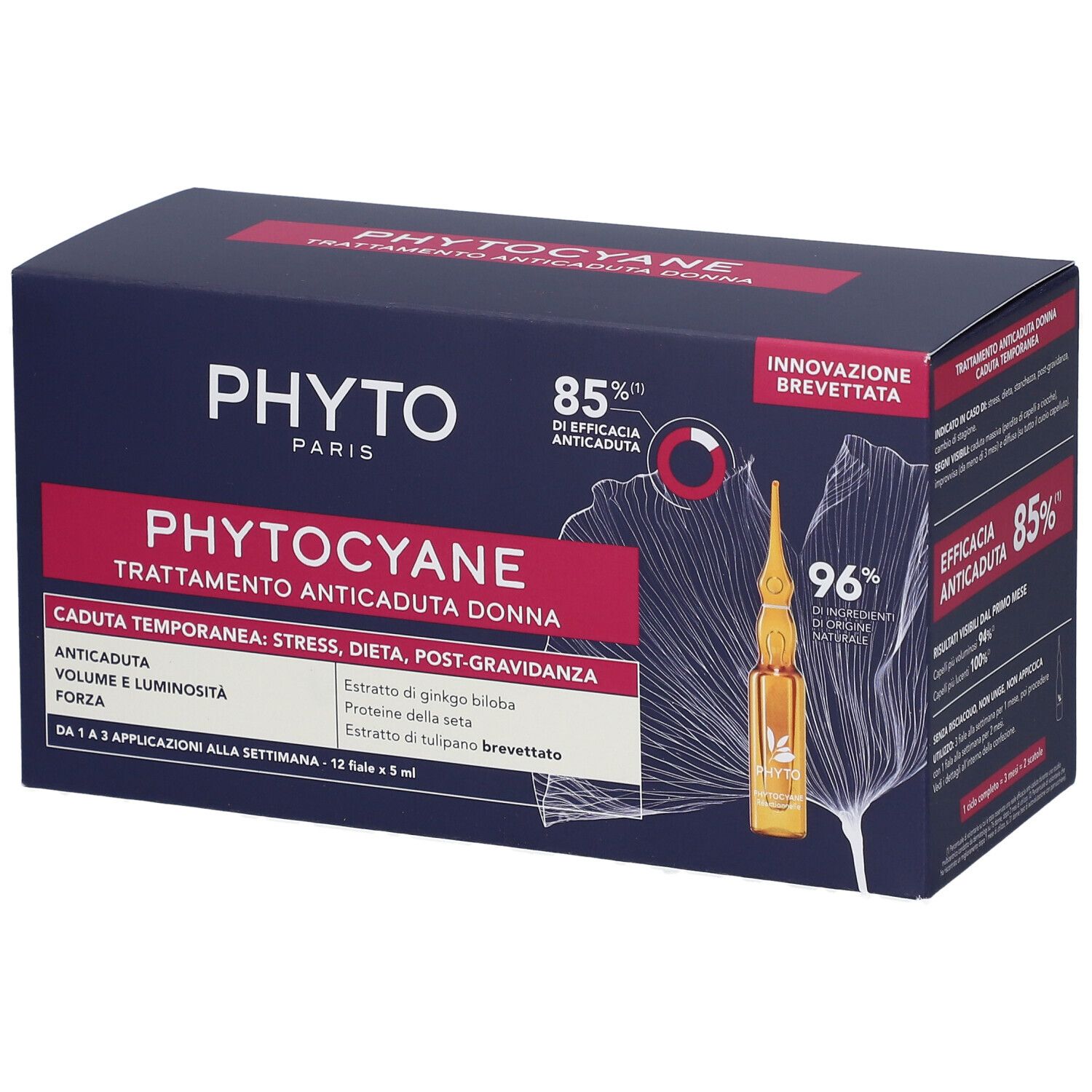 Phyto Phytocyane Trattamento anticaduta donna, 12 fiale da 5 ml.