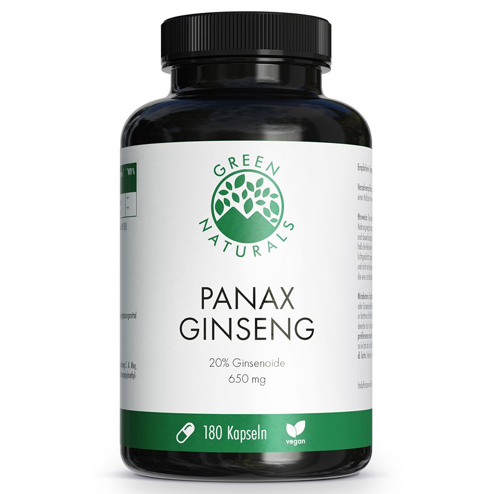 GREEN NATURALS® Panax Ginseng ad alta concentrazione vegano