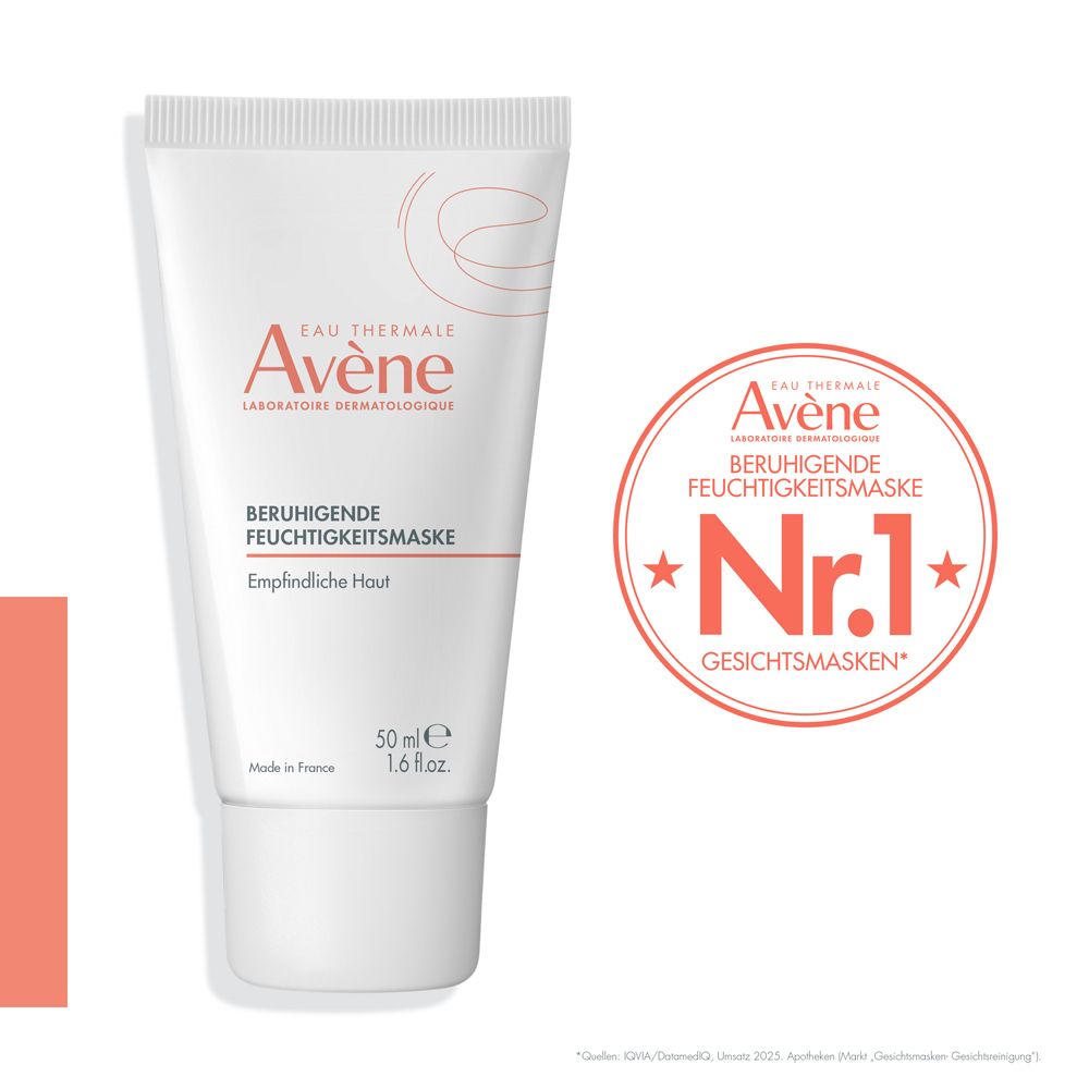 Quattro prodotti Avène. 1: Acqua micellare. 2: Acqua termale. 3: Siero Hydrance Boost. 4: Maschera idratante lenitiva.