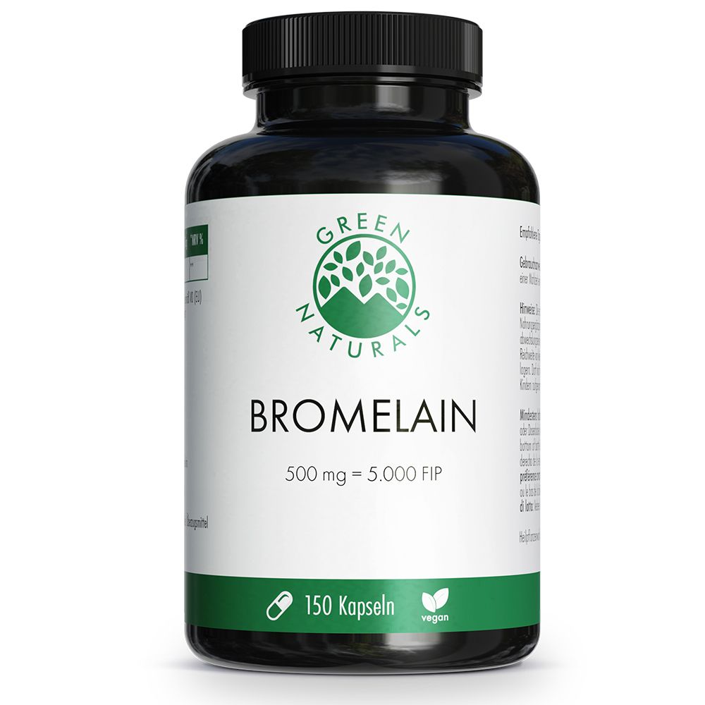 GREEN NATURALS® Bromelina 500 mg con 5000 FIP