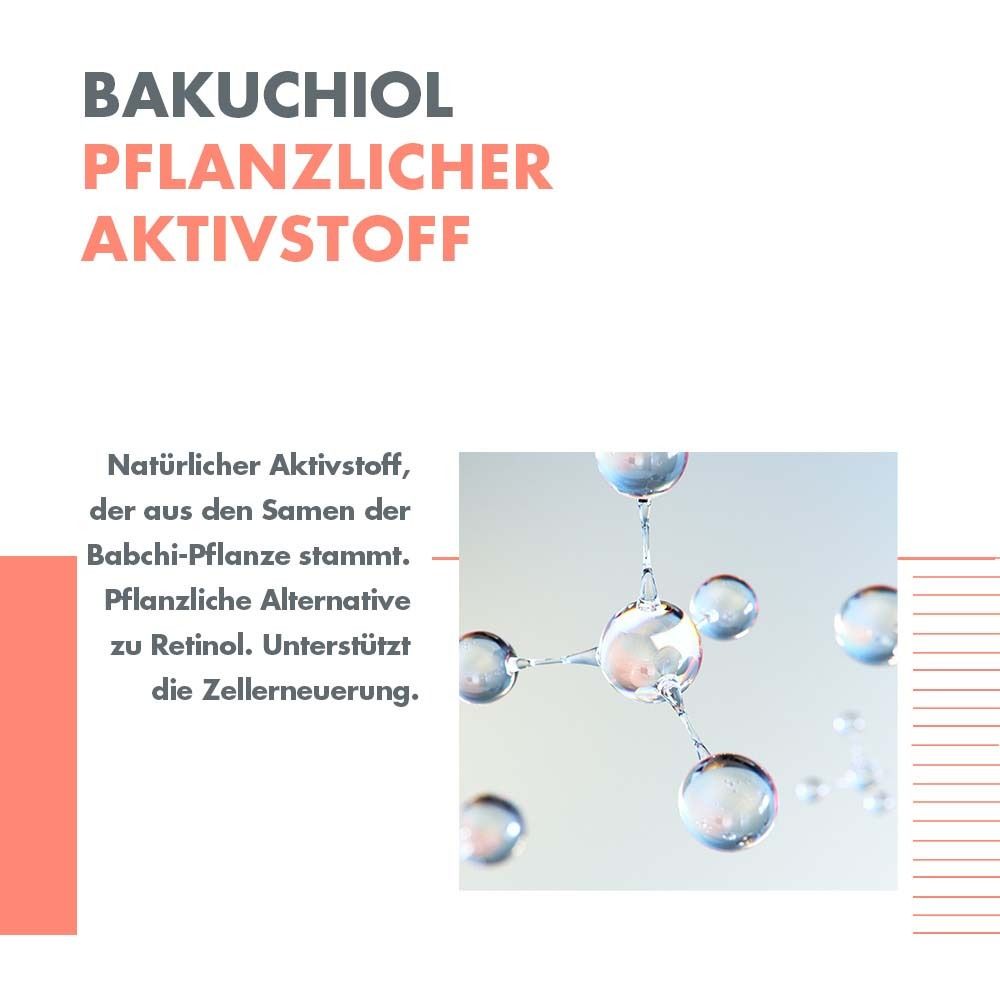 Illustrazione del bakuchiol, principio attivo vegetale. Attivo naturale dai semi della pianta di Babchi.