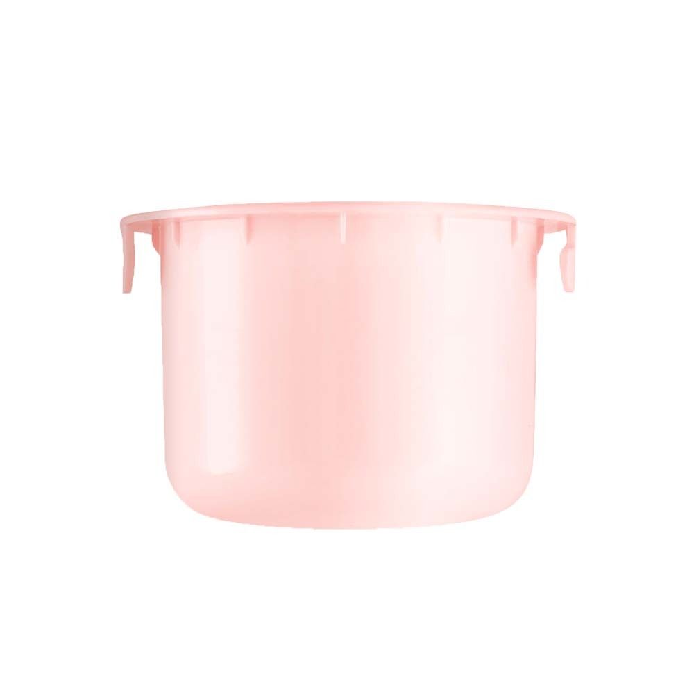 Ricarica crema rosa. Forma cilindrica con due piccole maniglie.