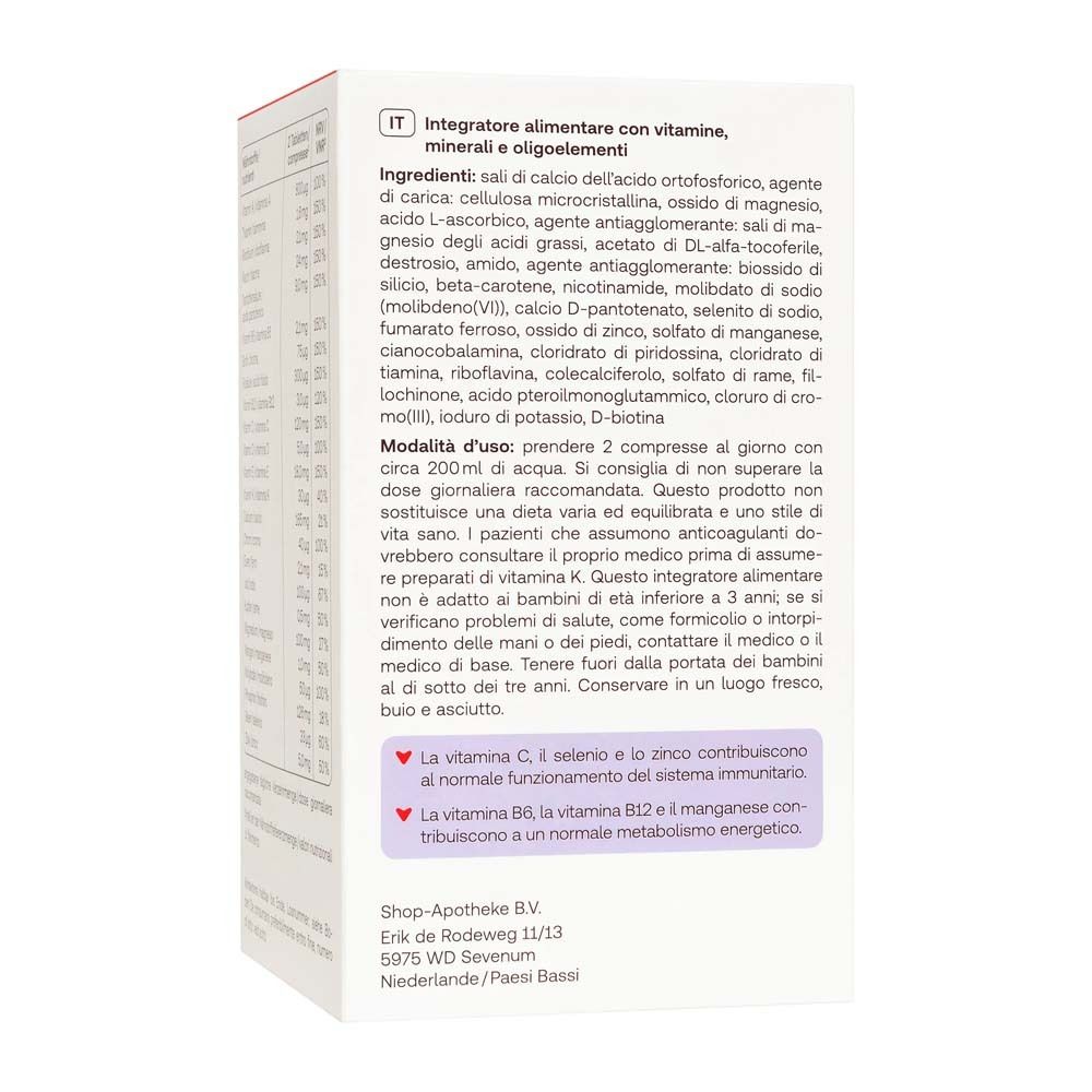 Retro della confezione con ingredienti e informazioni nutrizionali.