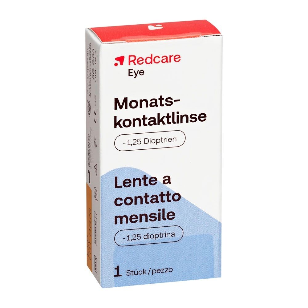 Confezione di una lente a contatto mensile, -1,25 diottrie, 1 pezzo.