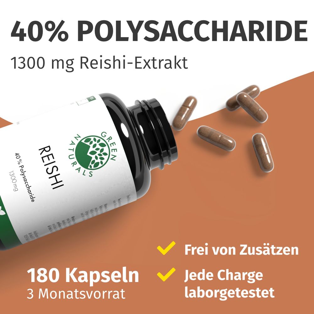 GREEN NATURALS® Reishi 650 mg ad alta concentrazione vegano