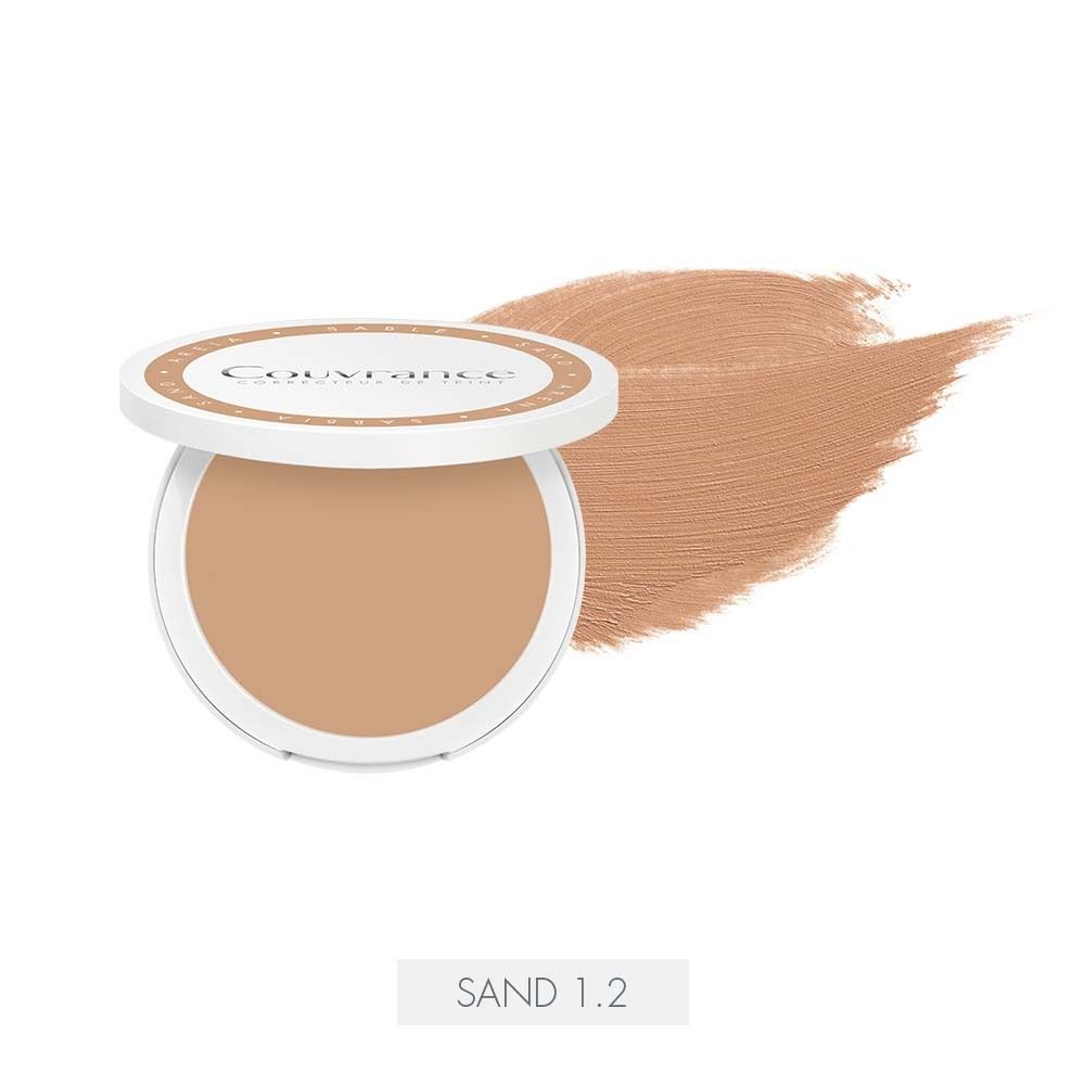 Cipria compatta sabbia 1.2 con texture applicata.