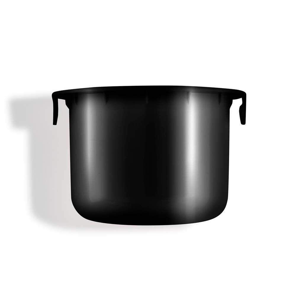 Ricarica nera. Forma cilindrica con due maniglie laterali. Per la crema LIERAC Premium.