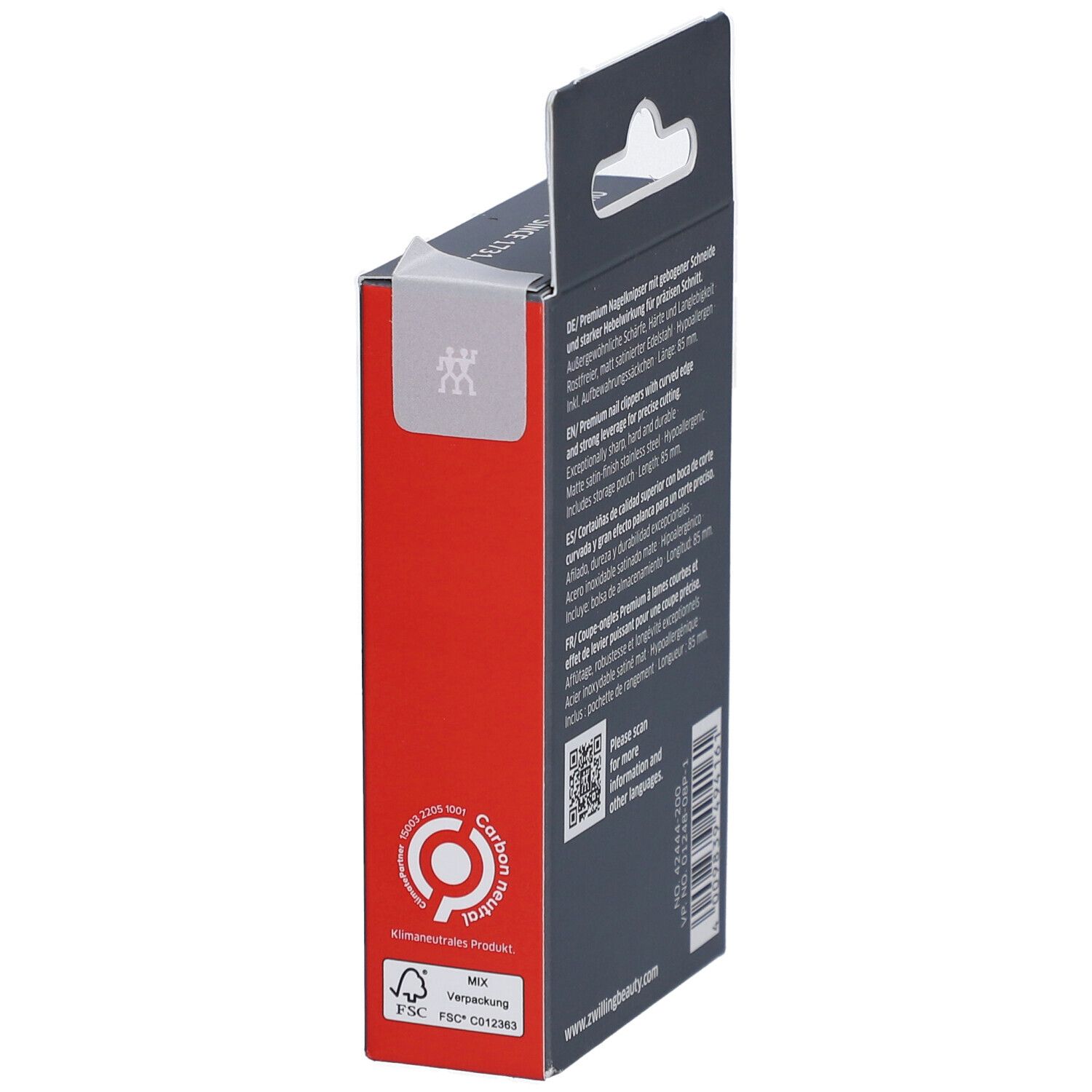 Tagliaunghie Zwilling Premium, satinato, in acciaio inox.