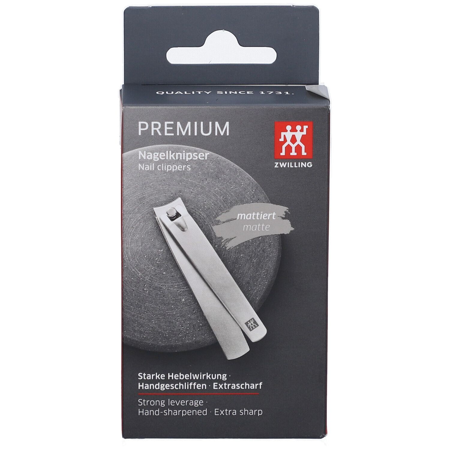 Tagliaunghie Zwilling Premium, satinato, in acciaio inox.