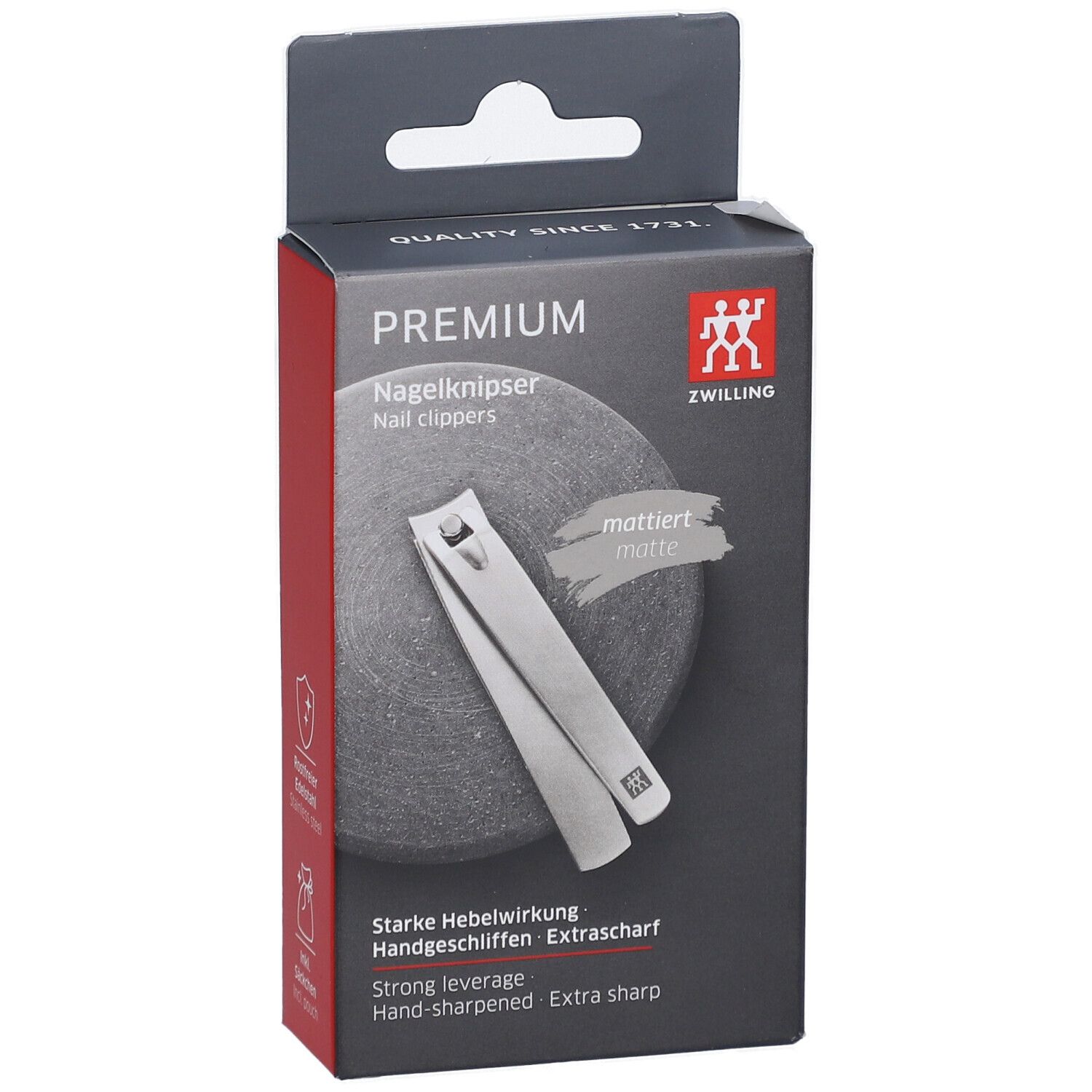 Tagliaunghie ZWILLING PREMIUM, opaco, affilato a mano, extra largo.