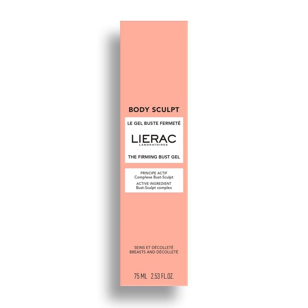 Confezione rosa con scritta: BODY SCULPT, LIERAC, LE GEL BUSTE FERMETÉ, THE FIRMING BUST GEL. 75 ml.