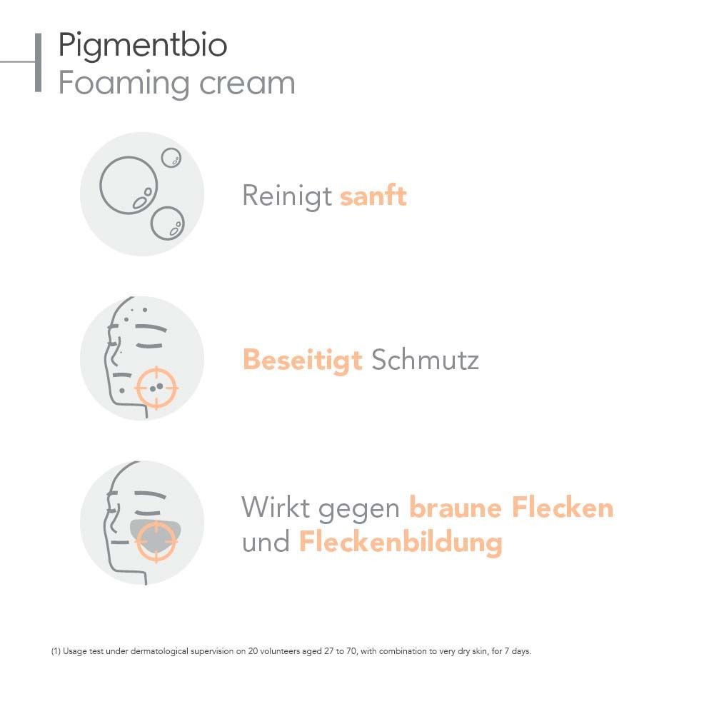 Pigmentbio Foaming cream: Deterge delicatamente, elimina lo sporco, agisce contro le macchie scure e la formazione di macchie.