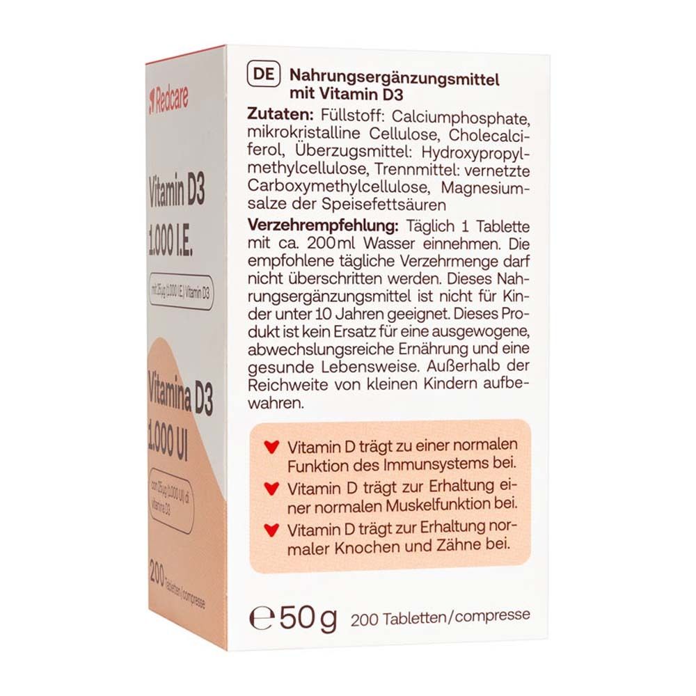 Redcare Vitamina D3 1000 I.E.