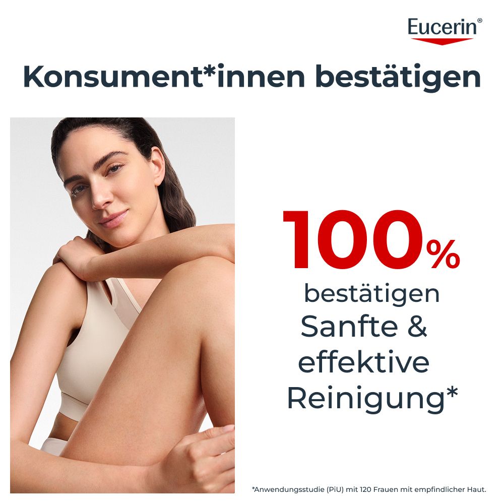 Donna conferma: 100% pulizia delicata ed efficace con Eucerin.