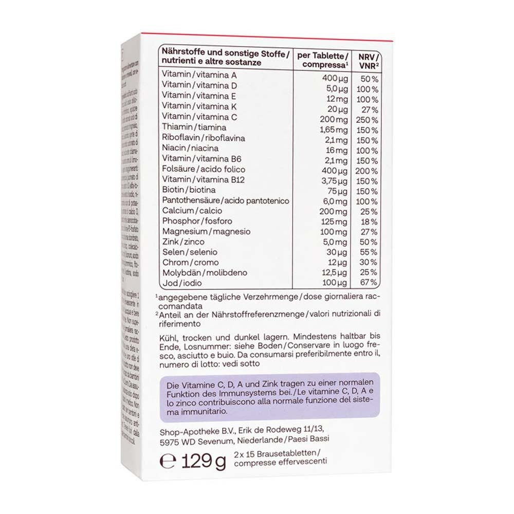 Confezione del prodotto, retro con tabella nutrizionale e altre informazioni. Testo in più lingue.