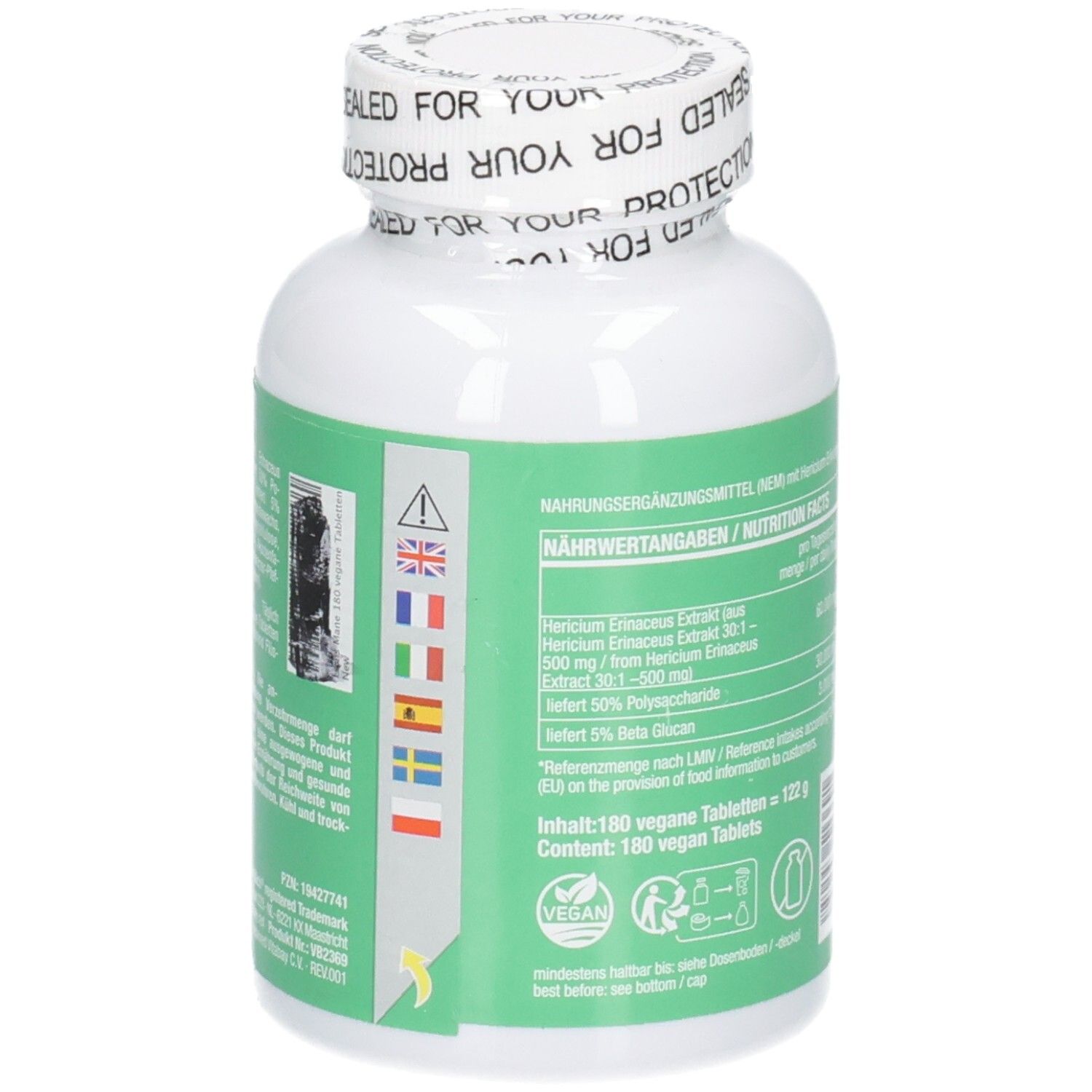 Vitabay Lion's Mane: Estratto Hericium Erinaceus 30:1, 180 compresse vegane.