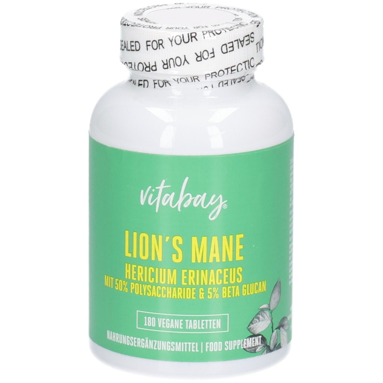 Capsule Vitabay Lion's Mane: Hericium Erinaceus, 180 compresse vegane.