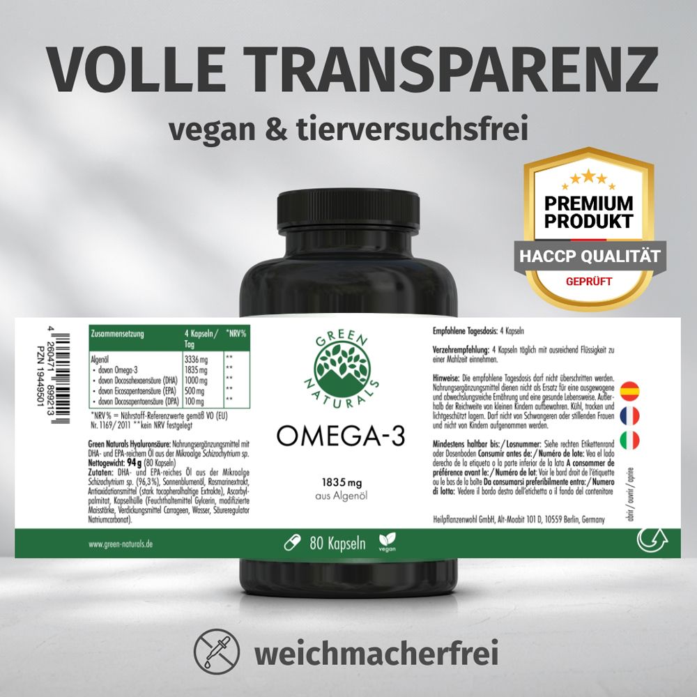 Retro barattolo Omega-3: Valori nutrizionali, ingredienti, istruzioni d'uso, 80 capsule.