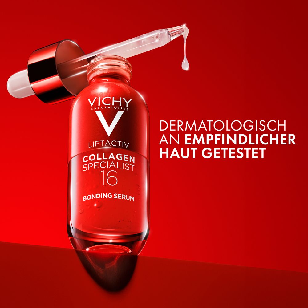 Flacone rosso con applicatore. Siero Vichy Liftactiv Collagen Specialist 16.