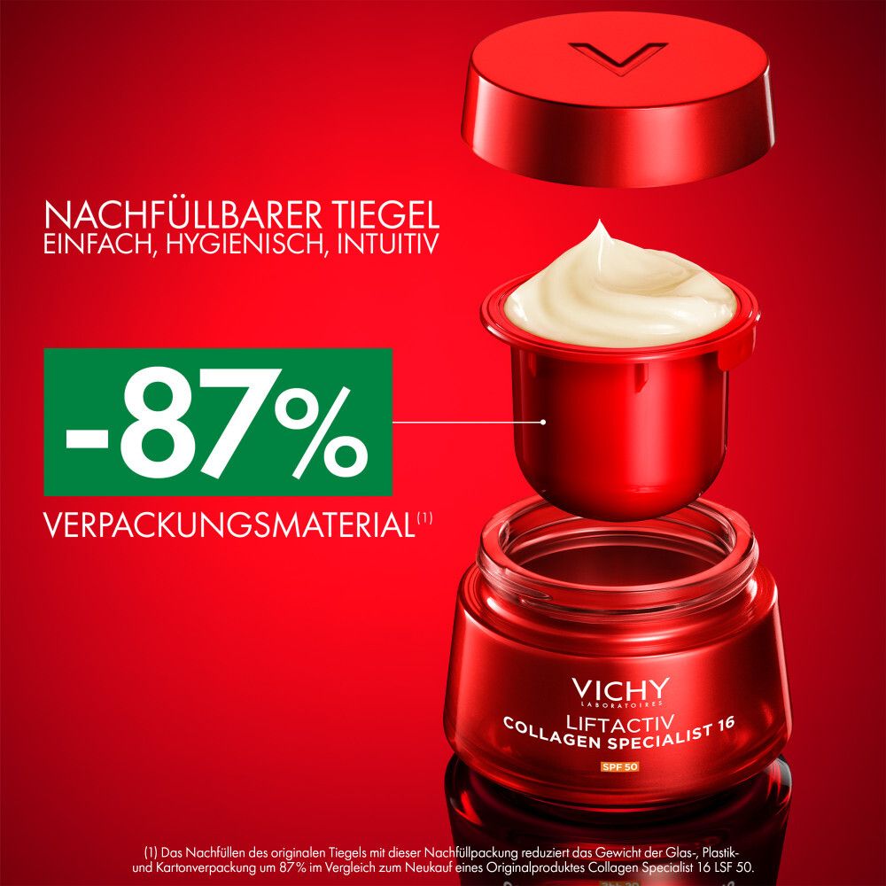 Vichy Liftactiv Collagen Specialist 16: Tecnologia Co-Bonding con Rhamnose, Peptidi di Collagene, Maitake.