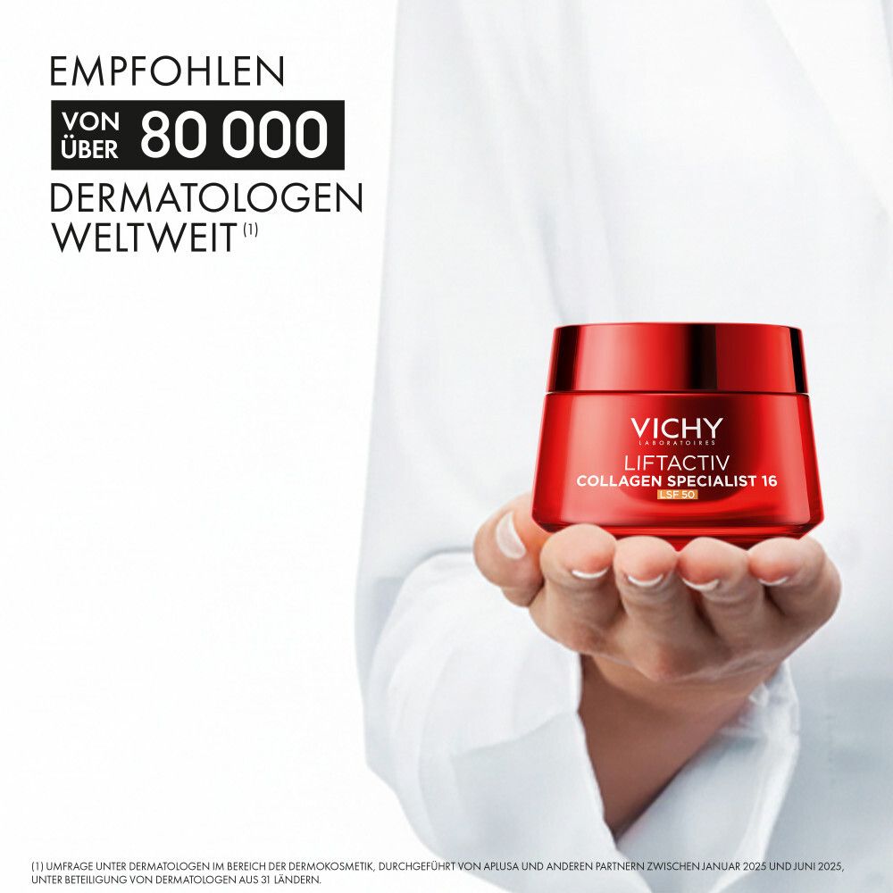 Cura giorno Vichy Liftactiv: Idratazione, Collagen Boost SPF 50, Pigment Specialist B3.