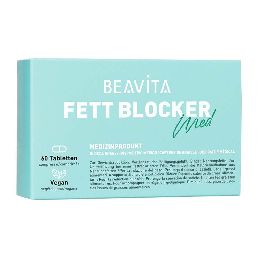 BEAVITA Fett Blocker Med Prodotto medicale con 60 compresse, vegan.