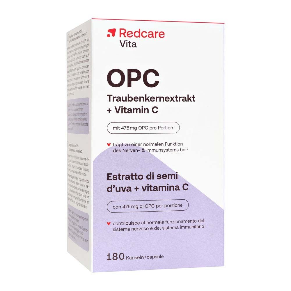 Scatola Redcare Vita OPC + Vitamina C. Capsule.
