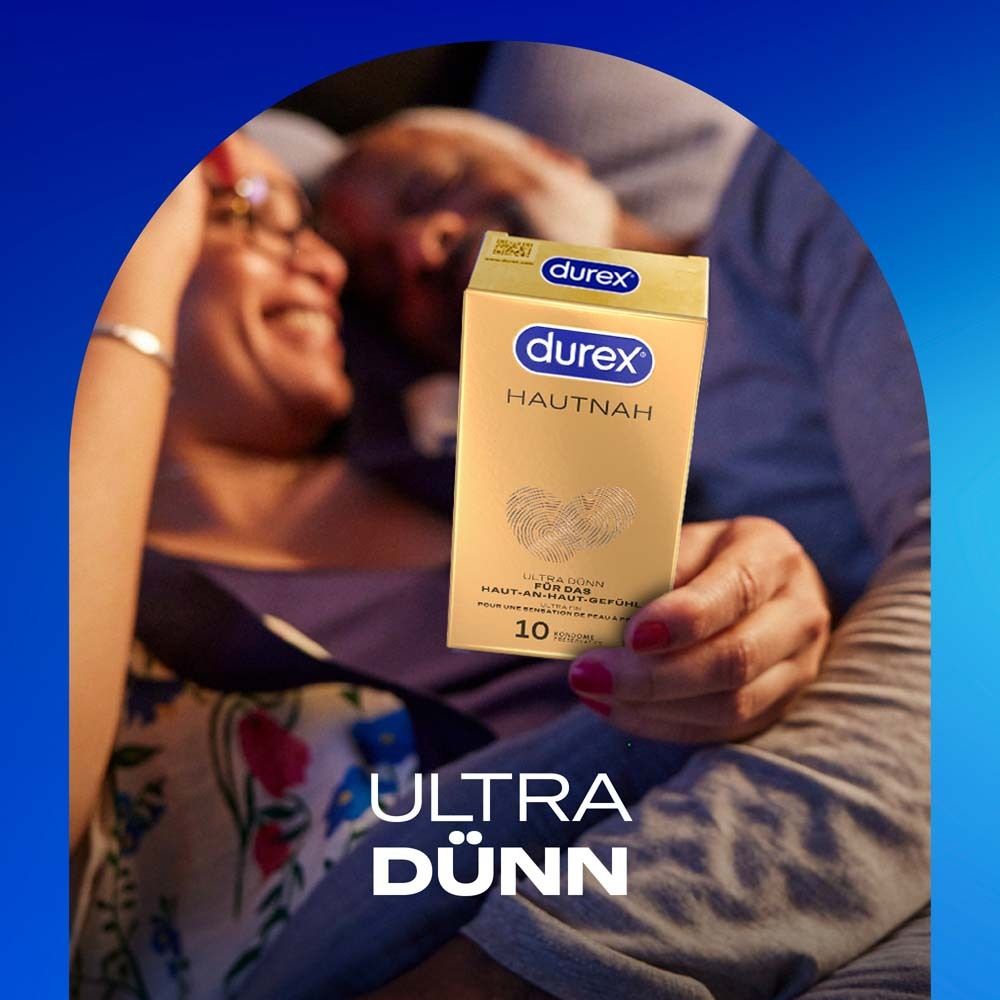 Confezione di preservativi Durex Hautnah, 10 pezzi, ultra sottili.