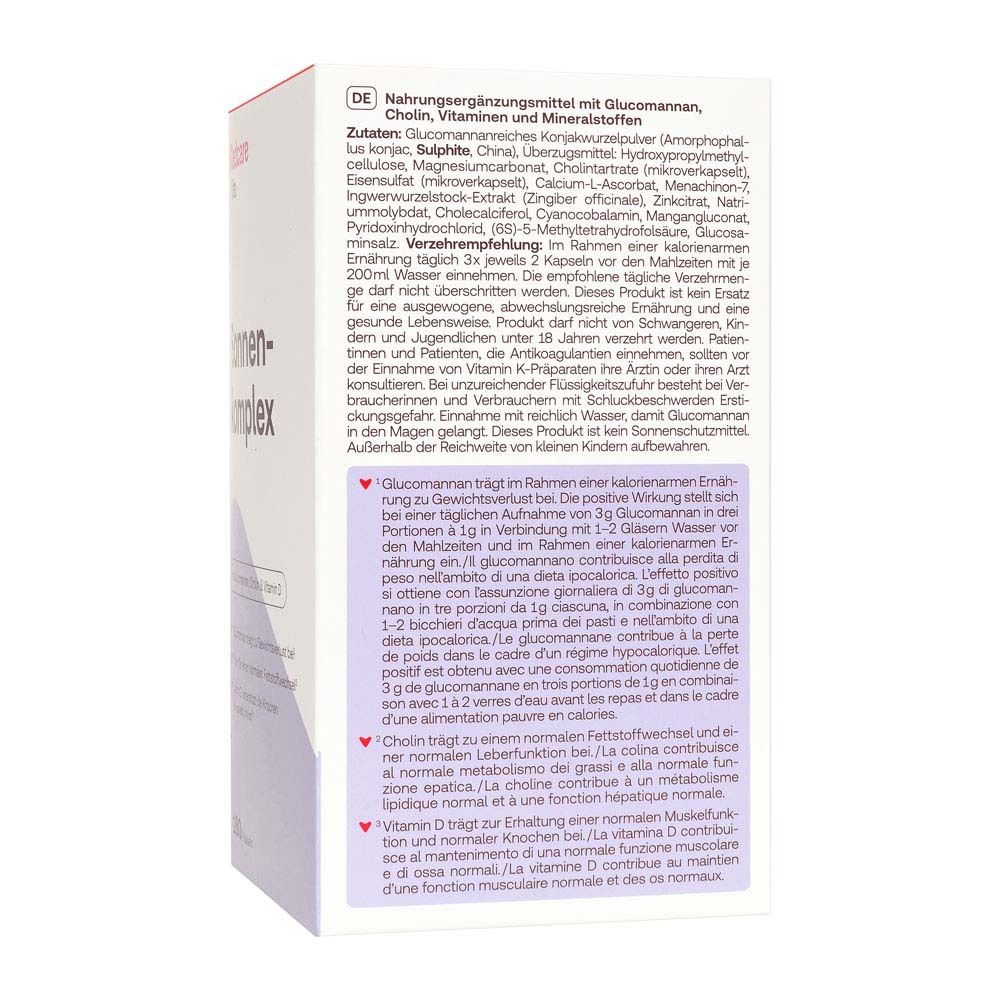 Retro della scatola con ingredienti e raccomandazioni per 'Sonnenkomplex'.