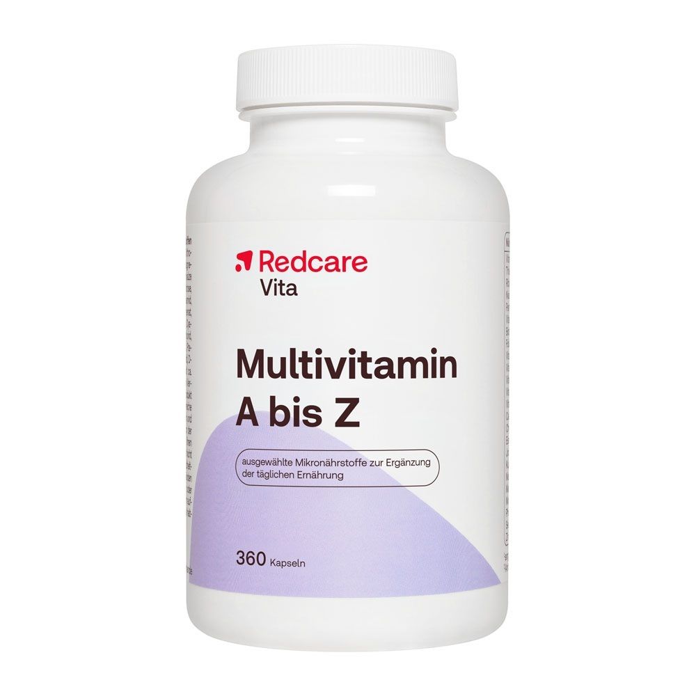 Barattolo di Redcare Multivitamin A-Z, 360 capsule.